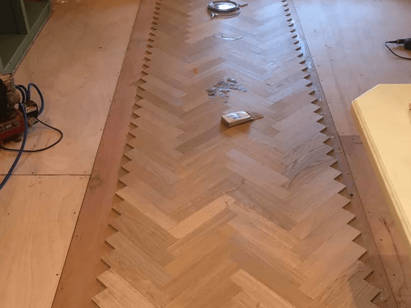 Parquet flooring installation