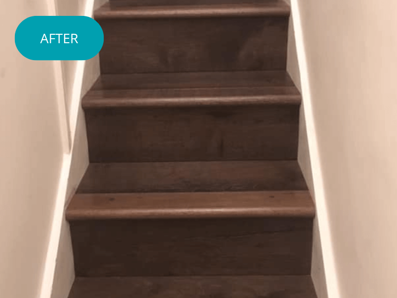 Beautiful cladding installed on staircase